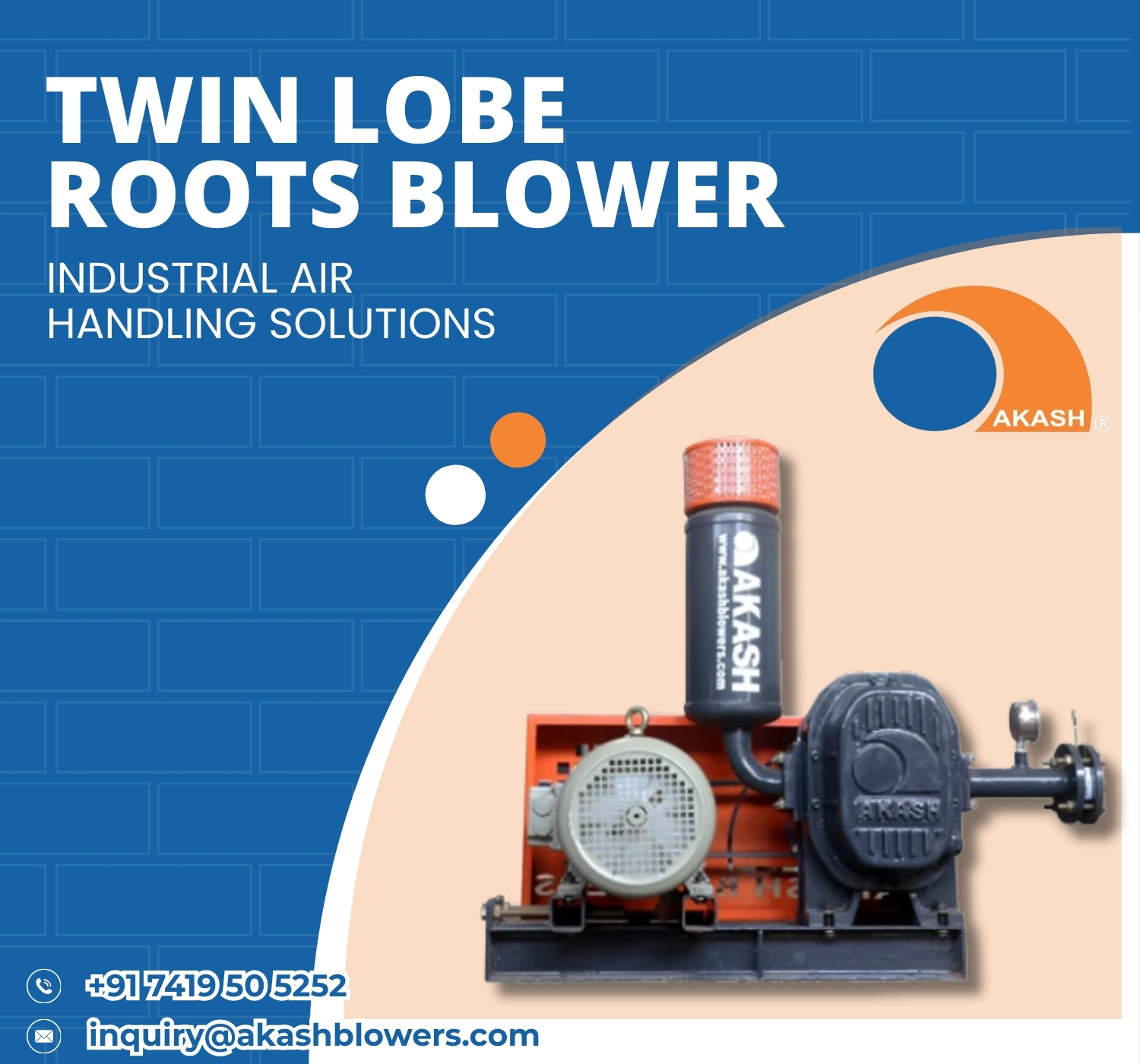 Twin Lobe Roots Blower | Industrial Air Handling Solutions - Akash Blowers