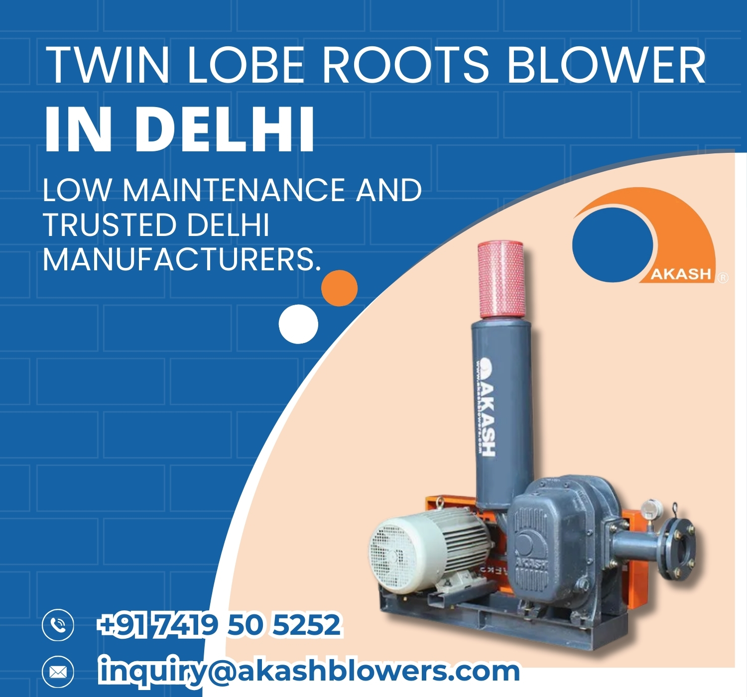 Twin Lobe Roots Blower in Delhi | Best Industrial Blowers - Akash Blowers