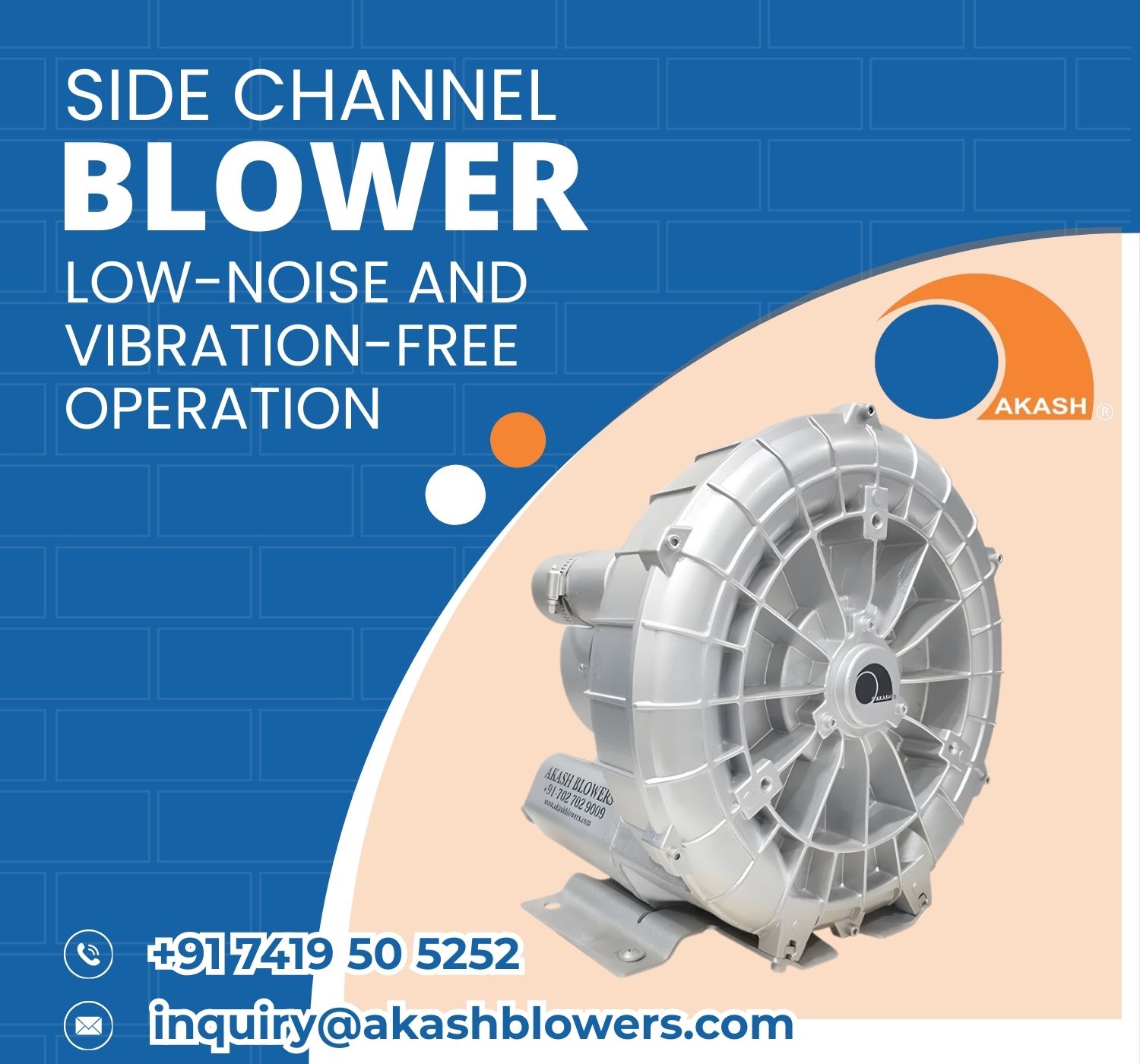 Side Channel Blower | Low-noise and vibration-free operation